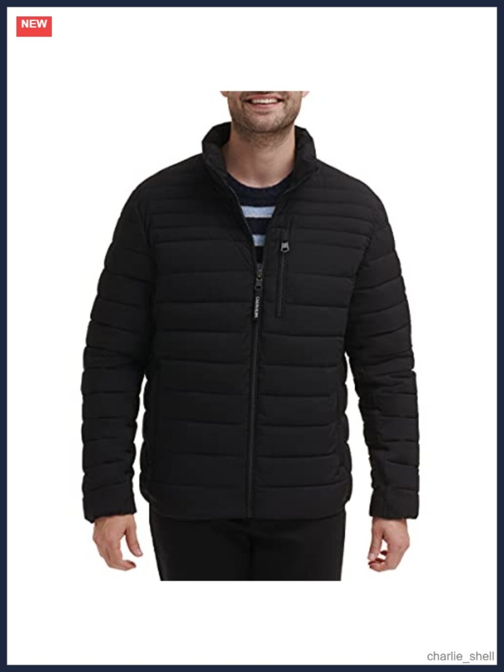 Men's Full Zip Down Puffer Coat Quilted Winter Jacket Wind Resistant